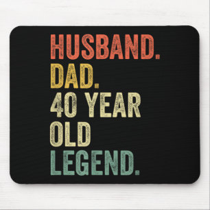 Funny 40th Birthday For Men Gifts Vintage Dad 1980 Mouse Pad