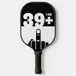 Funny 40th Birthday Gift, 39 Plus one Chequered Pickleball Paddle
