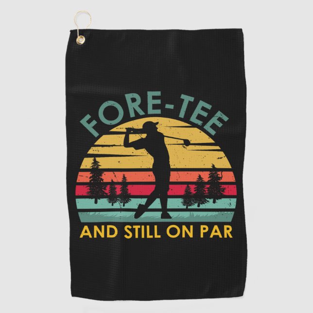 Funny 40th birthday Golf Player Men Dad Golfer Golf Towel (Front)