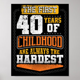 Funny 40th Birthday Quote For Men And Women Poster