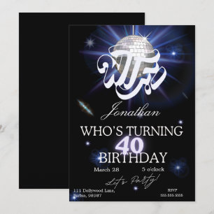 Funny 40th Birthday WTF Who’s Turning 40 Sarcastic Invitation