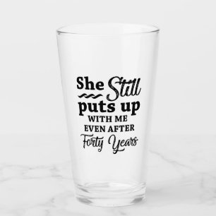 Funny 40th Wedding Anniversary Glass