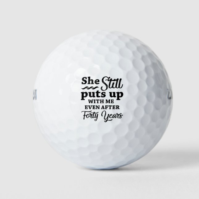 Funny 40th Wedding Anniversary Golf Balls (Front)
