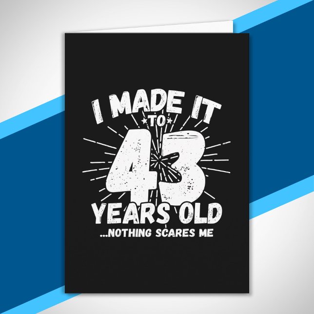 Funny 43rd Birthday Quote Sarcastic 43 Year Old Card (Creator Uploaded)
