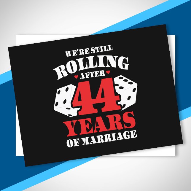 Funny 44th Anniversary Couples Married 44 Years Postcard (Creator Uploaded)