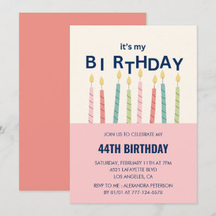 Funny 44th birthday invitations Humour Candle