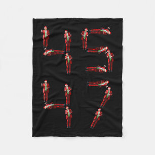 Funny 45 47 Trump Dance Santa Claus Christmas Xmas Fleece Blanket