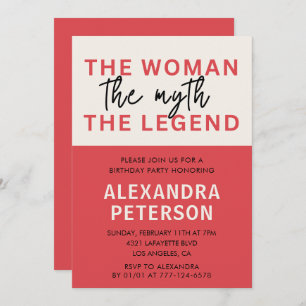 Funny 45th birthday invitations Woman Myth Legend