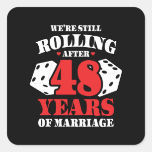 Funny 48th Anniversary Couples Married 48 Years Square Sticker