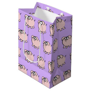 Funny 4 Cartoon Pig Baby Choose Color M Gift Medium Gift Bag