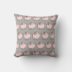 Funny 4 Cartoon Pig Choose Colour Square Pillow