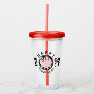 Funny 4 Cartoon Pig Year custom 2019 A Tumbler