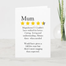 Funny, 4 star Mum rating and review,