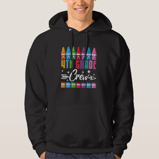Funny 4th Grade Crew Fourth Grade Students Back To Hoodie (Front)