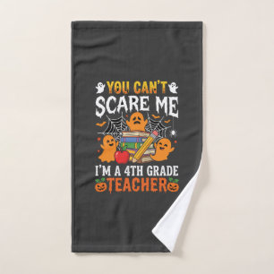 Funny 4th Grade Teacher Halloween Ghost Hand Towel