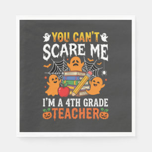 Funny 4th Grade Teacher Halloween Ghost Napkin