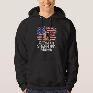 Funny 4th July German Shepherd Mama American Flag  Hoodie