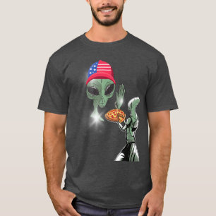 Funny 4th Of July Aliens Pizza Extraterrestrial T- T-Shirt
