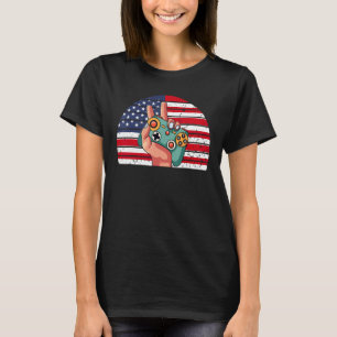Funny 4th Of July American Flag Gaming Patriotic B T-Shirt