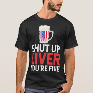 Funny 4th Of July American Flag USA Patriotic Beer T-Shirt