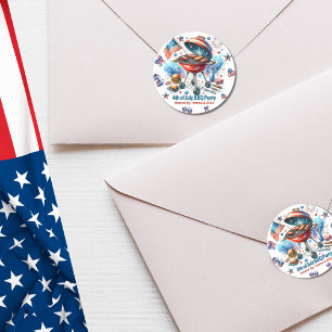 Funny 4th Of July BBQ Party Invitation Classic Round Sticker