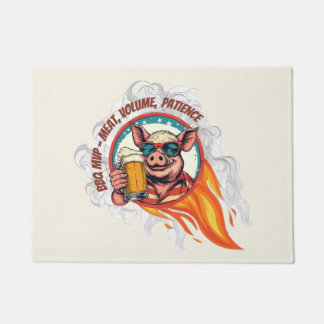 Funny 4th of July BBQ Pig Beer Mug | Grill Master Doormat