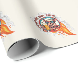 Funny 4th of July BBQ Pig Beer Mug | Grill Master Wrapping Paper