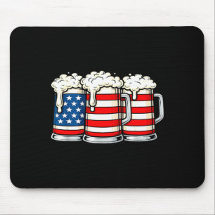 Funny 4th of july beer loving dad drinking men usa mouse pad