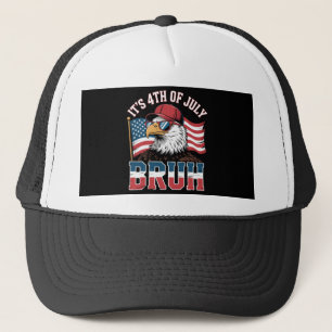 Funny 4th of July Bruh Patriotic Eagle Trucker Hat