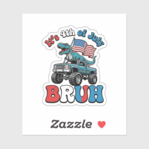 Funny 4th of July Dinosaur Monster Truck Shirt_1