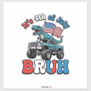 Funny 4th of July Dinosaur Monster Truck Shirt_1