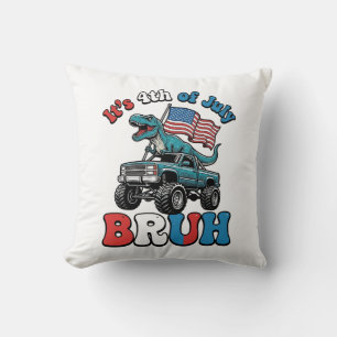 Funny 4th of July Dinosaur Monster Truck Shirt_1 Cushion