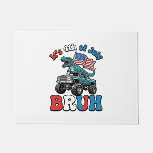 Funny 4th of July Dinosaur Monster Truck Shirt_1 Doormat