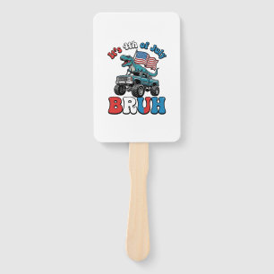 Funny 4th of July Dinosaur Monster Truck Shirt_1 Hand Fan