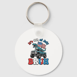Funny 4th of July Dinosaur Monster Truck Shirt_1 Key Ring