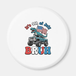 Funny 4th of July Dinosaur Monster Truck Shirt_1 Magnet