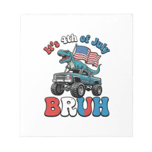Funny 4th of July Dinosaur Monster Truck Shirt_1 Notepad