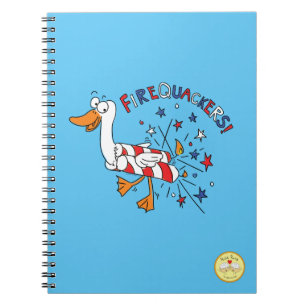 Funny 4th of July Duck Cute Kids Notebook