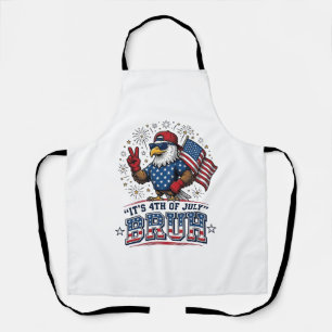 Funny 4th of July Eagle Bruh Patriotic Shirt Desig Apron