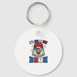 Funny 4th of July Eagle Bruh Patriotic Shirt Desig Key Ring
