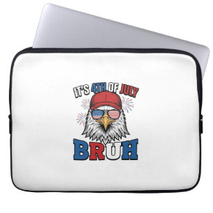Funny 4th of July Eagle Bruh Patriotic Shirt Desig Laptop Sleeve