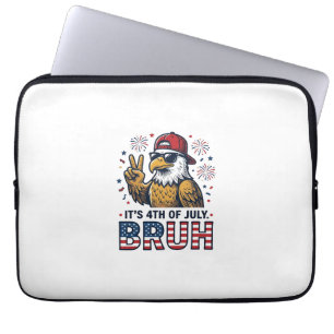 Funny 4th of July Eagle Bruh Patriotic Shirt Desig Laptop Sleeve