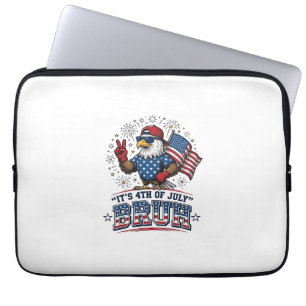 Funny 4th of July Eagle Bruh Patriotic Shirt Desig Laptop Sleeve