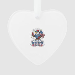 Funny 4th of July Eagle Bruh Patriotic Shirt Desig Ornament