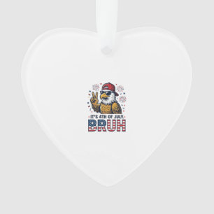 Funny 4th of July Eagle Bruh Patriotic Shirt Desig Ornament