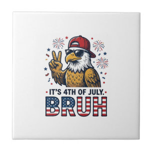 Funny 4th of July Eagle Bruh Patriotic Shirt Desig Tile