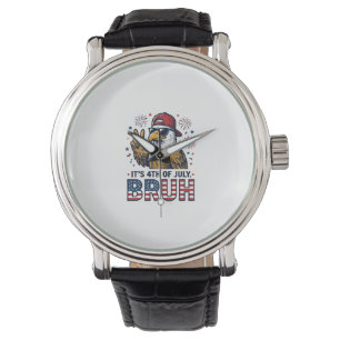Funny 4th of July Eagle Bruh Patriotic Shirt Desig Watch