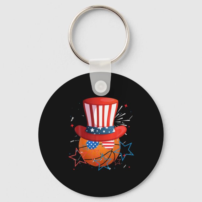 Funny 4Th Of July For Basketball Lovers Key Ring (Front)
