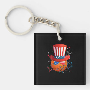 Funny 4Th Of July For Basketball Lovers Key Ring