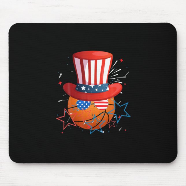 Funny 4Th Of July For Basketball Lovers Mouse Pad (Front)